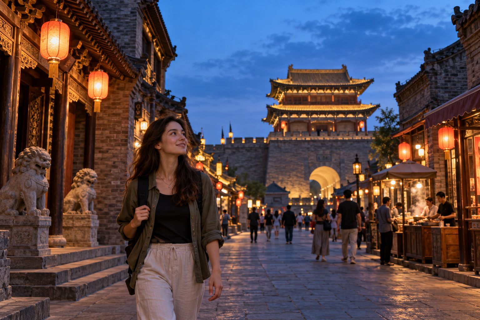 Walk through Northern Wei stone art and a lantern-lit old city