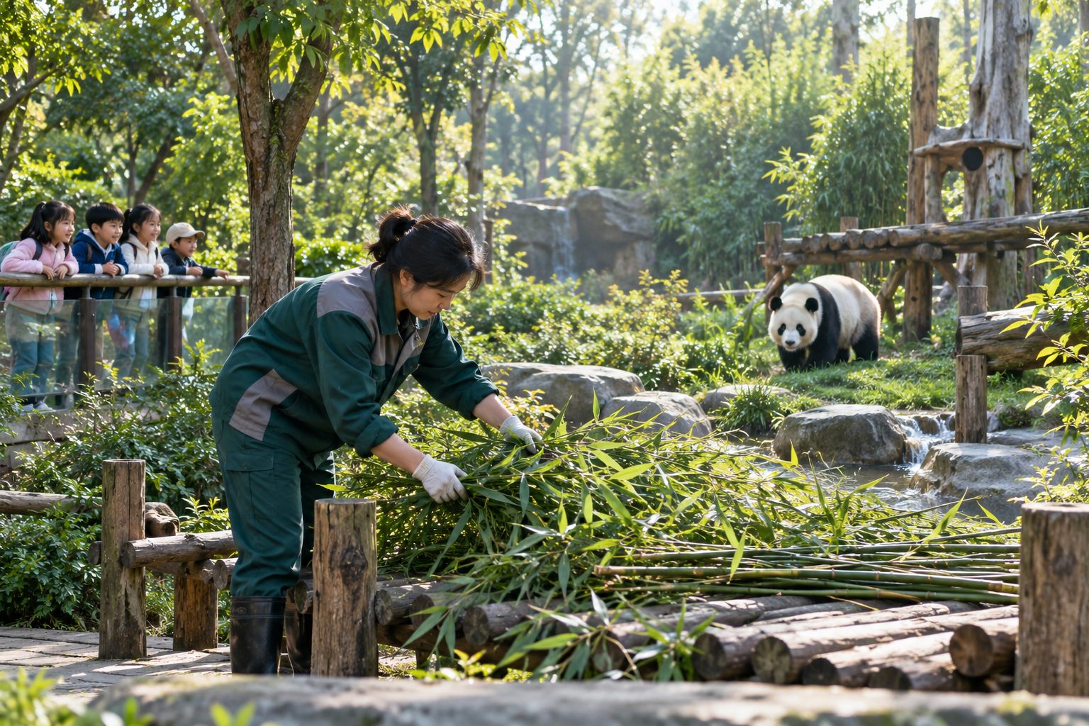 Spend a morning learning how panda care works
